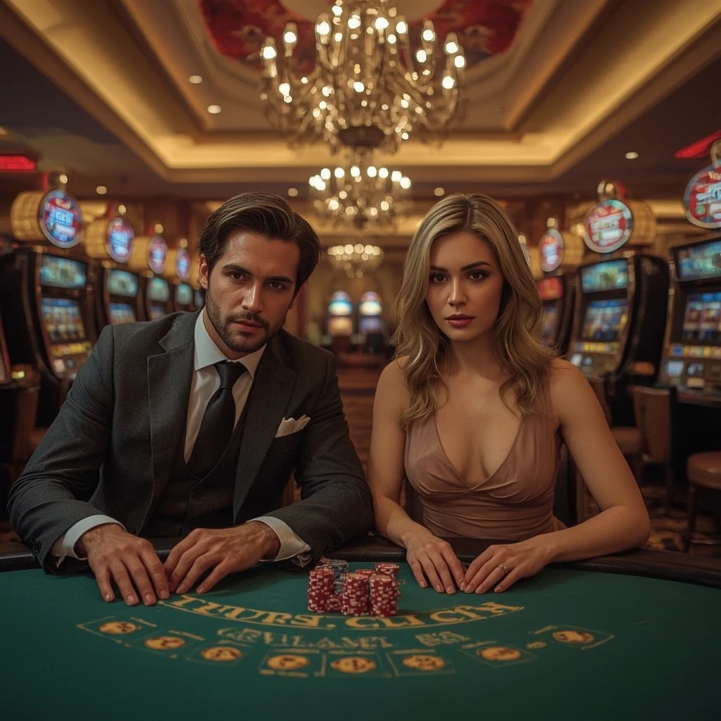 Two poker players in a 42bet Casino in India